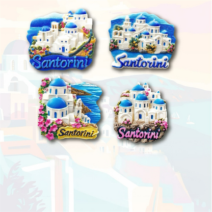 Santorini Travel Souvenir Fridge Magnet