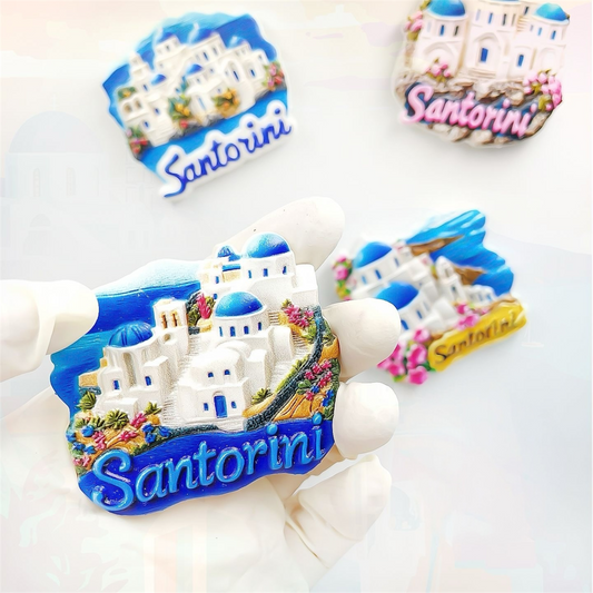 Santorini Travel Souvenir Fridge Magnet