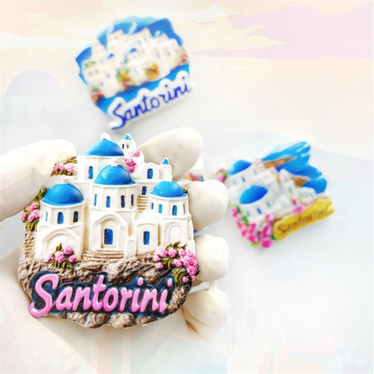 Santorini Travel Souvenir Fridge Magnet
