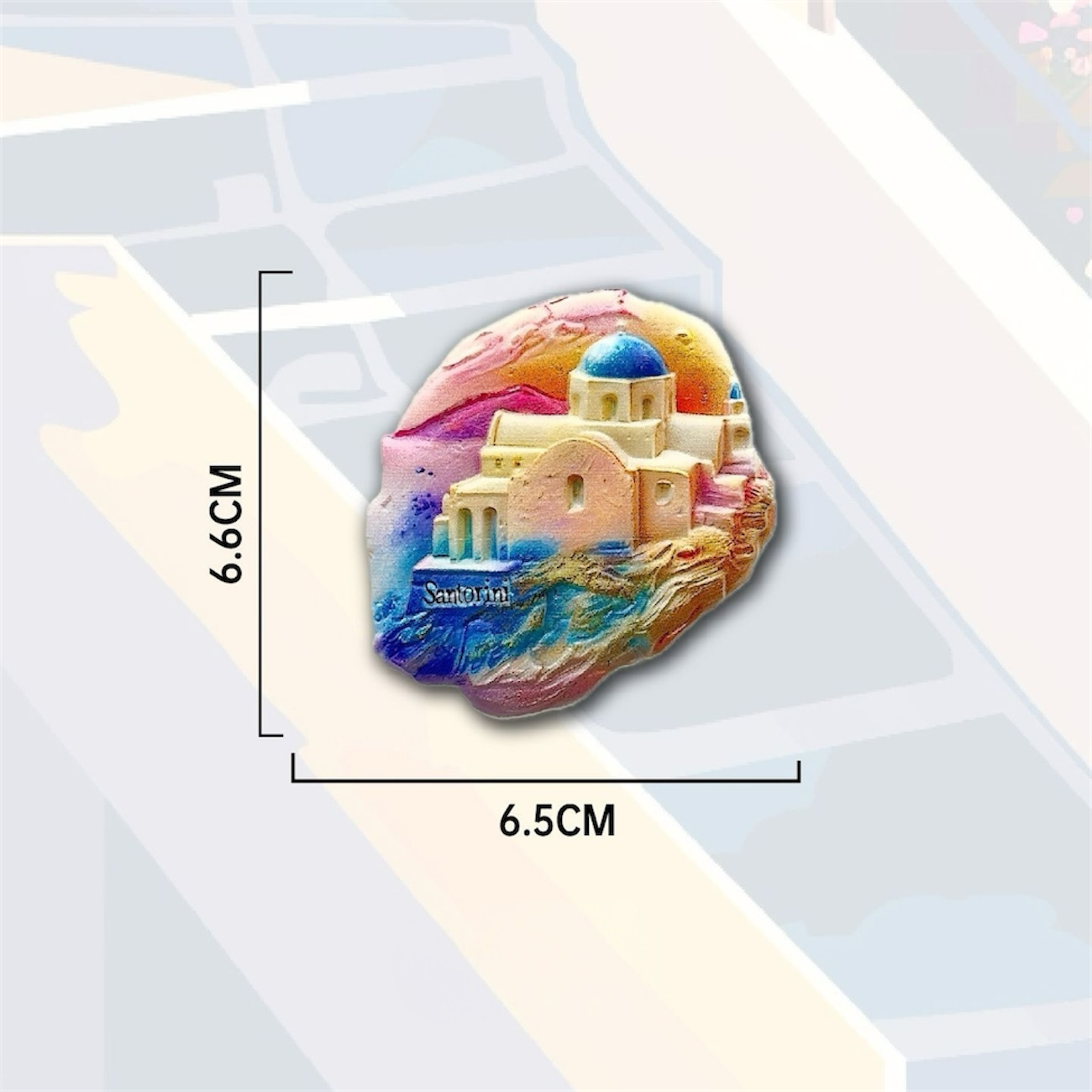 Santorini Travel Souvenir Fridge Magnet