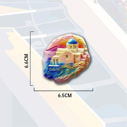 Santorini Travel Souvenir Fridge Magnet
