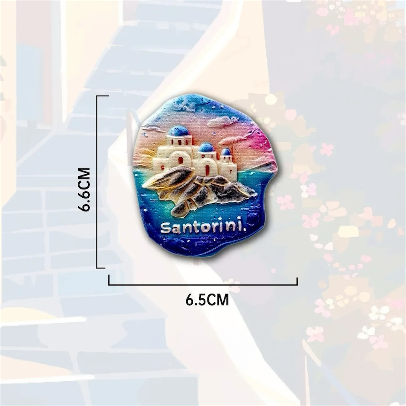 Santorini Travel Souvenir Fridge Magnet