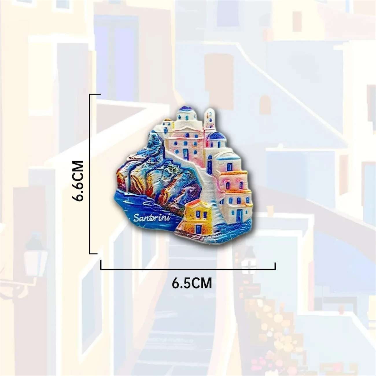 Santorini Travel Souvenir Fridge Magnet