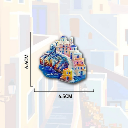 Santorini Travel Souvenir Fridge Magnet