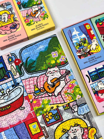 Puffinkids Drunk Momi First Edition 6 x 99 Piece Mini Jigsaw Puzzle Set Puffinkids