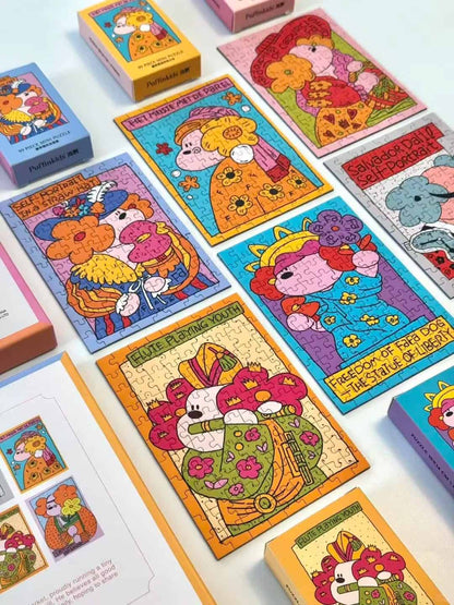 Puffinkids Quirky Masterpieces Second Edition 6 x 99 Piece Mini Jigsaw Puzzle Set Puffinkids