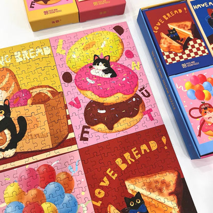 Puffinkids Bakery Cats 6 x 99 Piece Mini Jigsaw Puzzle Set