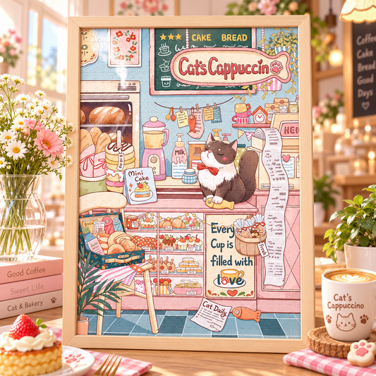 Cat Cafe 500 Piece JigsawPuzzle Botop