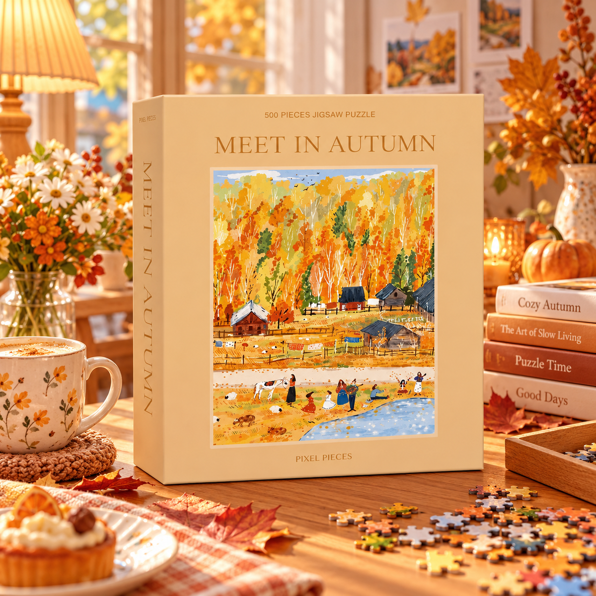 Meet in Autumn 500 Piece Jigsaw Puzzle Pixel Pieces