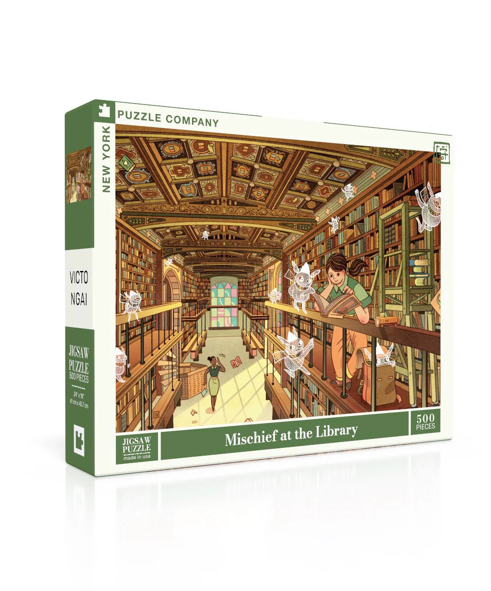 Mischief at the Library 500 Piece Jigsaw Puzzle