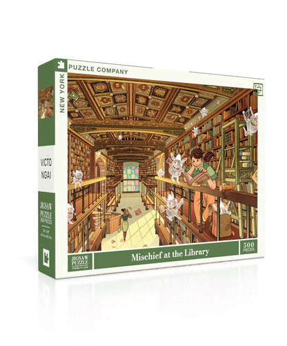 Mischief at the Library 500 Piece Jigsaw Puzzle