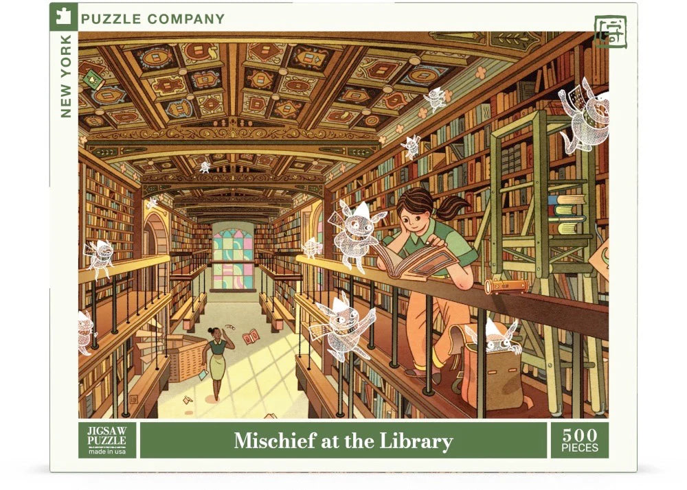 Mischief at the Library 500 Piece Jigsaw Puzzle