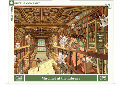 Mischief at the Library 500 Piece Jigsaw Puzzle
