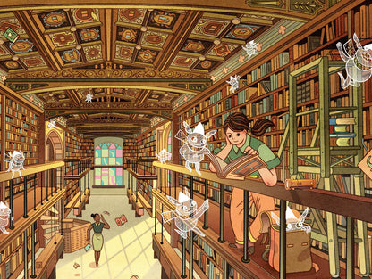 Mischief at the Library 500 Piece Jigsaw Puzzle