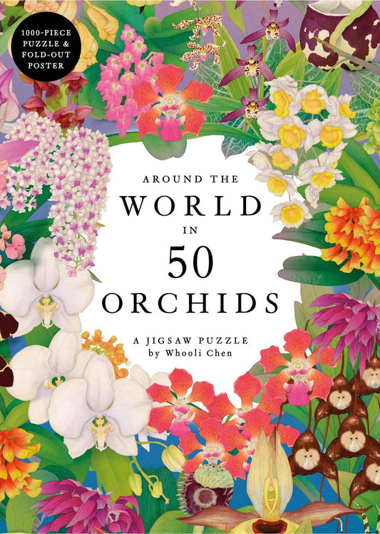 Around the World in 50 Orchids 1000 Piece Jigsaw Puzzle