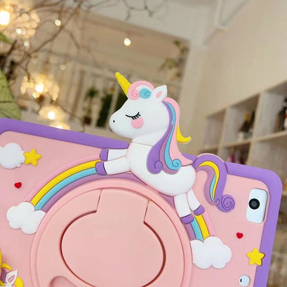 Cute Unicorn iPad Case with 360° Rotating Stand – Shockproof & Fun