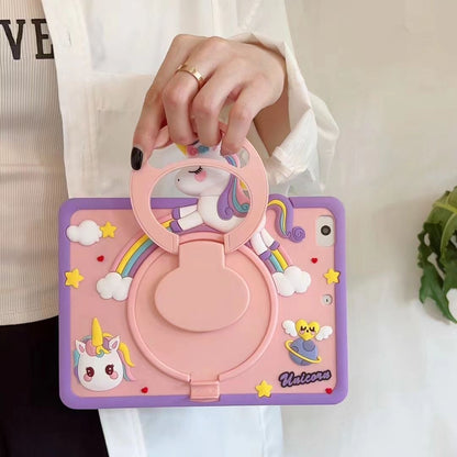 Cute Unicorn iPad Case with 360° Rotating Stand – Shockproof & Fun