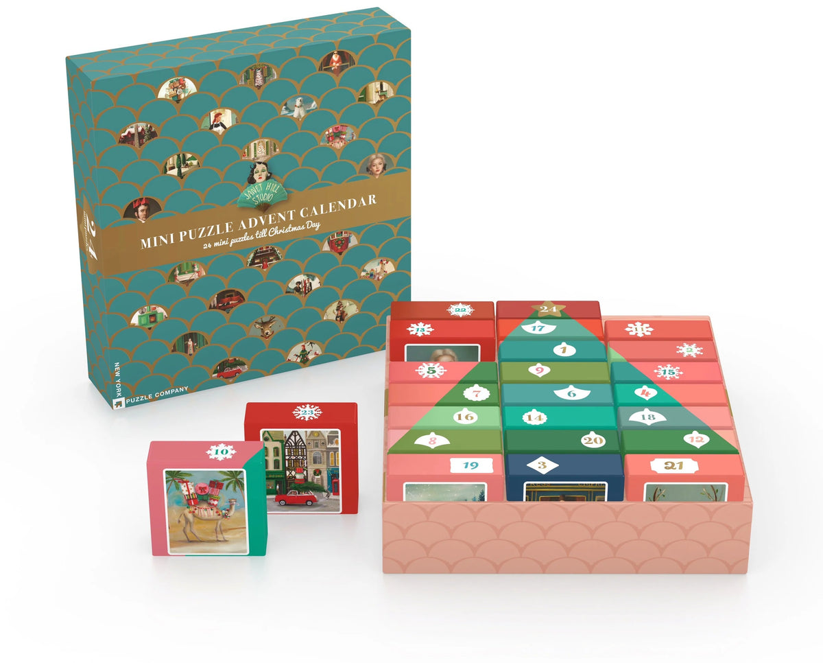 Janet Hill Advent Calendar Set of 24 Mini Puzzles New York Puzzle Company