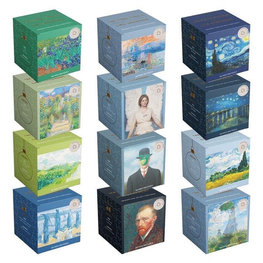 Kibifufu 12-Pack 168 Piece Mini Jigsaw Puzzle Collection 03 | Art Series Gift Set