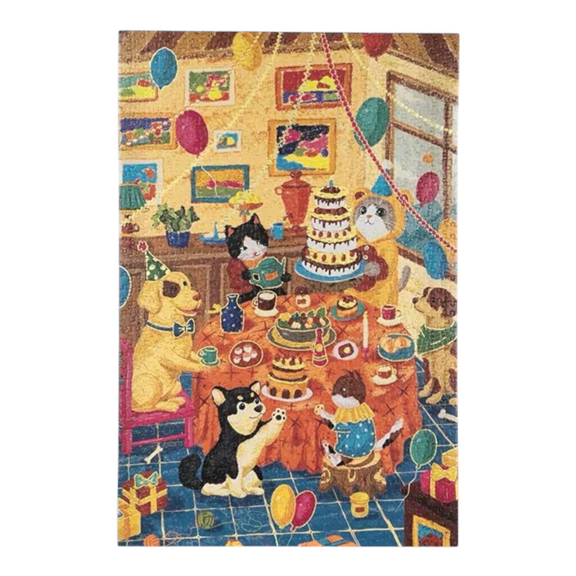 Momibook Adorable Pet Birthday Party 1000 Piece Jigsaw Puzzle Momibook