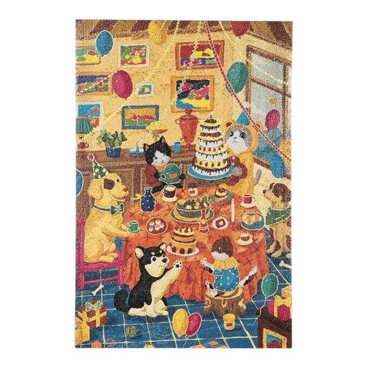 Momibook Adorable Pet Birthday Party 1000 Piece Jigsaw Puzzle Momibook