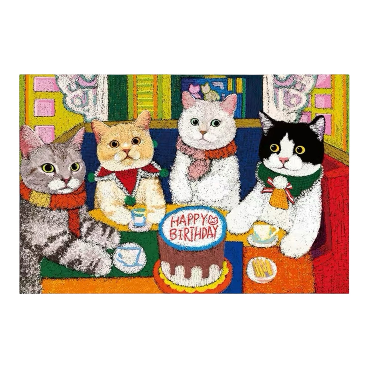 Momibook Meow Birthday Party 1000 Piece Jigsaw Puzzle Momibook