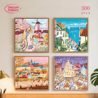 Four Seasons Village Puzzle Set