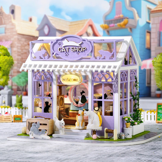 Cat Shop Miniature House – DIY Kit for Cat Lovers