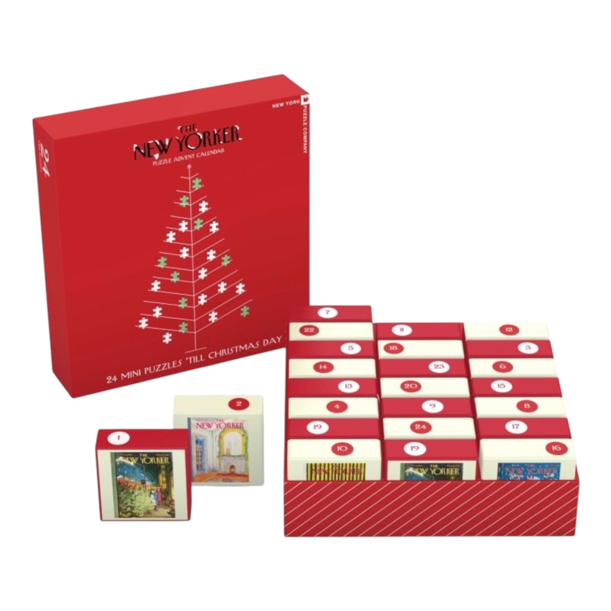 New Yorker Advent Calendar Set of 24 Mini Puzzles New York Puzzle Company