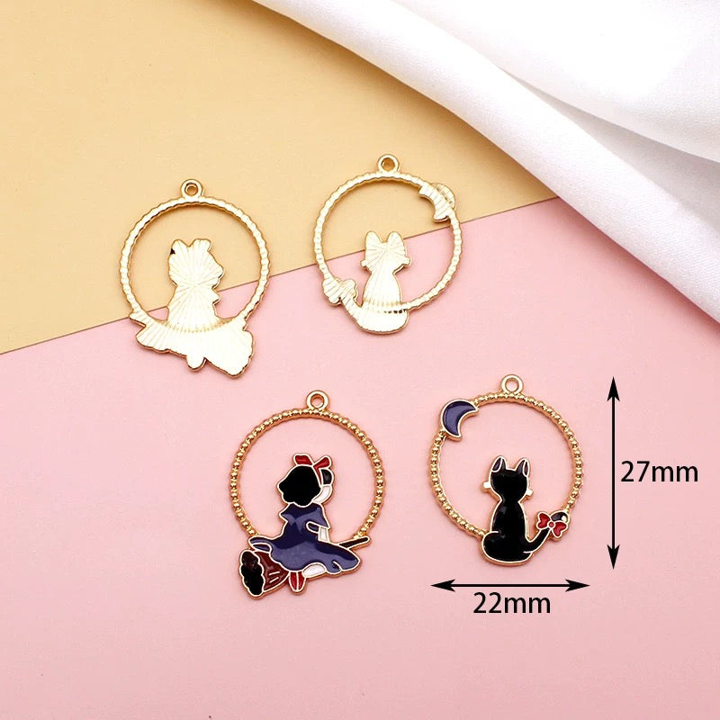 12 Pcs Alloy Enamel Cartoon Charms for DIY Jewelry Making