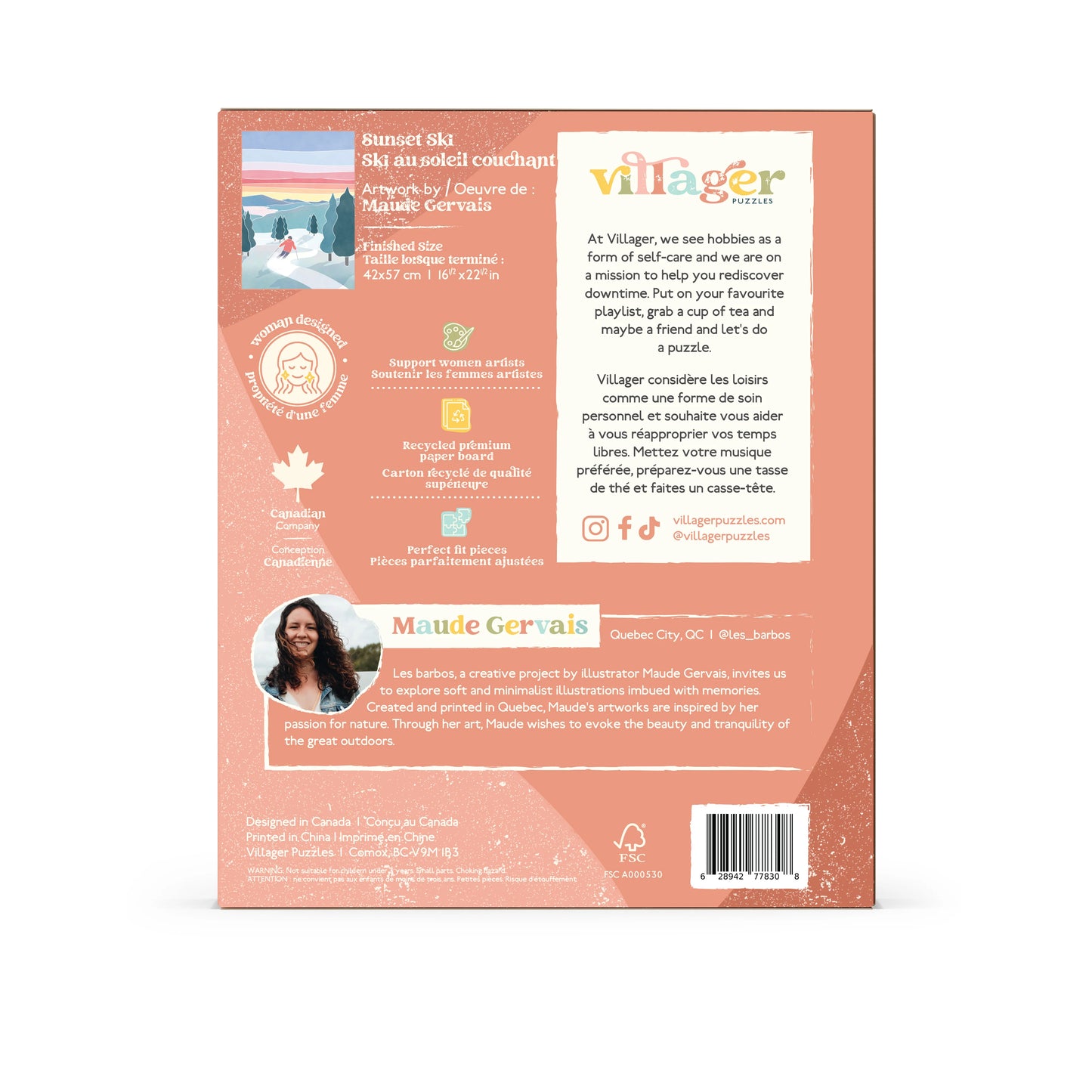 Sunset Ski 500 Piece Puzzle