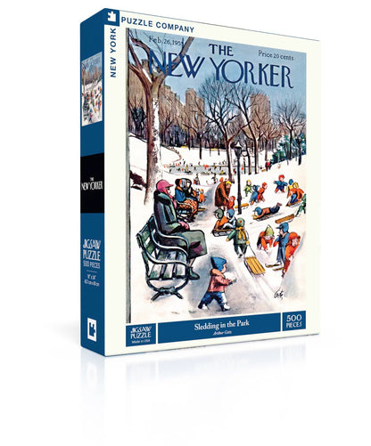 Sledding in the Park 500 Piece Jigsaw Puzzle