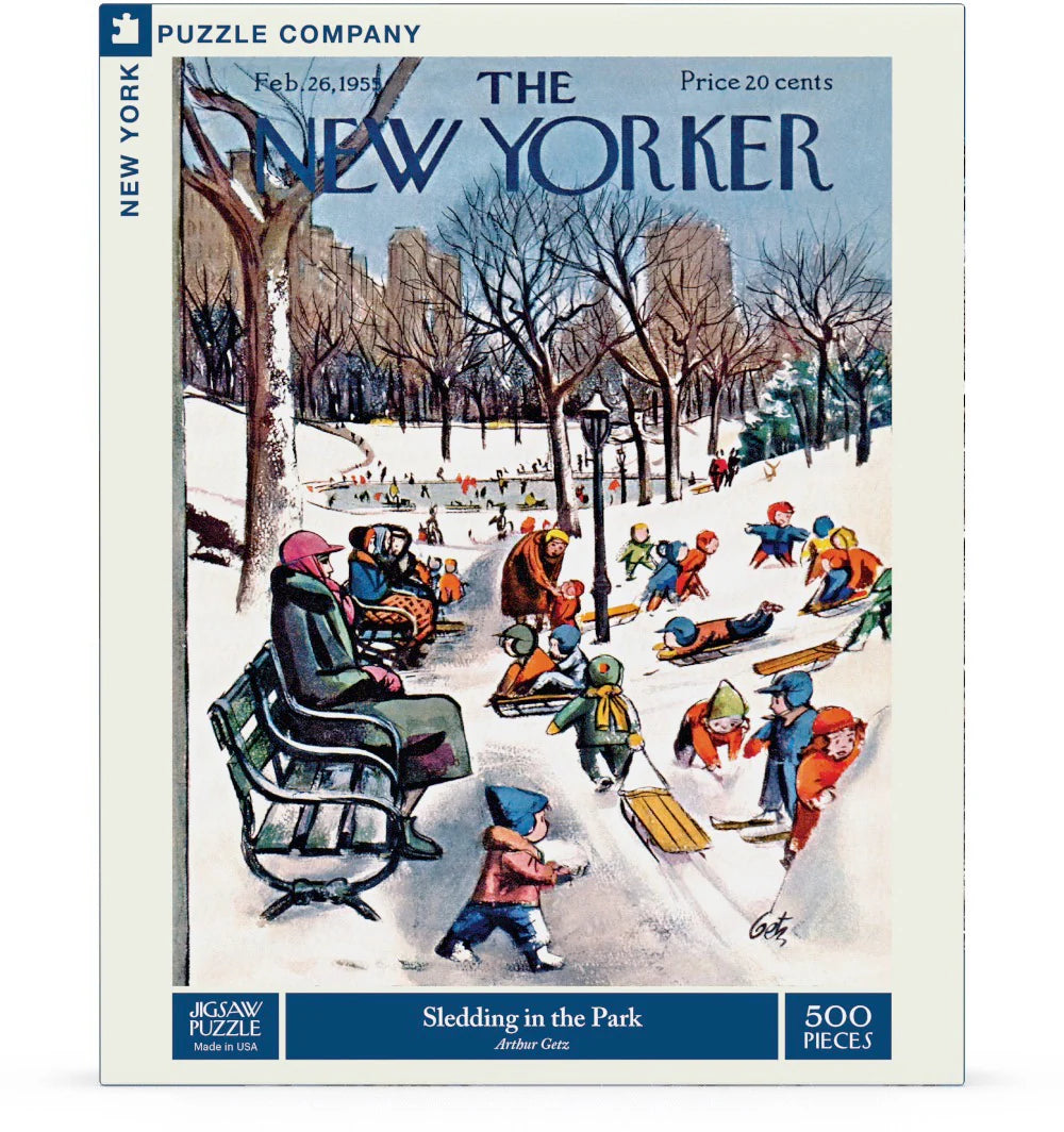 Sledding in the Park 500 Piece Jigsaw Puzzle
