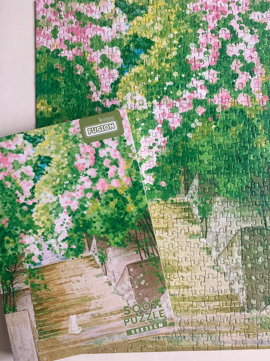 Spring on the Steps 500 Piece Jigsaw Puzzle