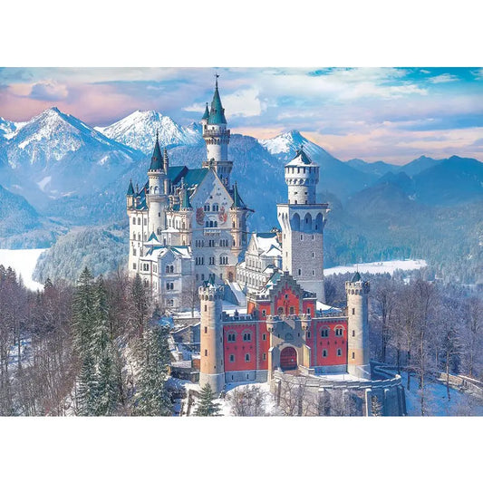 Neuschwanstein Castle in Winter 1000 Piece Puzzle