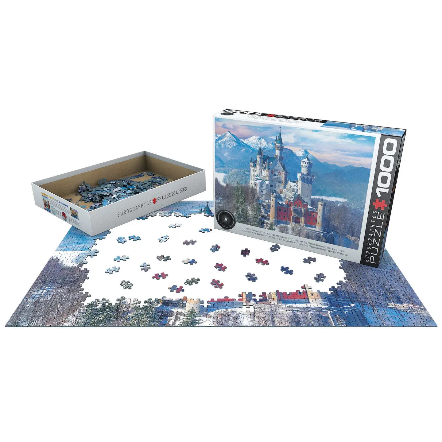 Neuschwanstein Castle in Winter 1000 Piece Puzzle