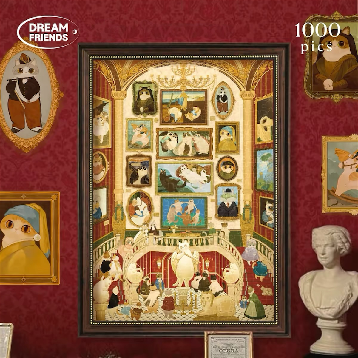 Magical Cat Museum 1000 Piece Jigsaw Puzzle Dream Friends