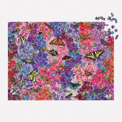 Troy Litten Butterflies In the Sweet Peas 1000 Piece Puzzle