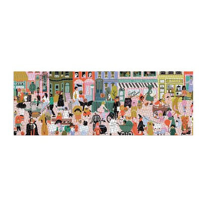 Fall Halloween Parade 1000 Piece Panoramic Puzzle