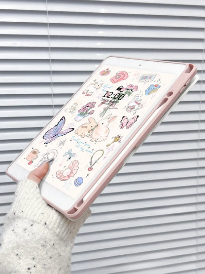 720° Rotating iPad Air Case – Cute Illustrated Tablet Cover with Pen Slot