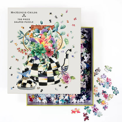 MacKenzie-Childs Blooming Kettle 750 Piece Shaped Puzzle