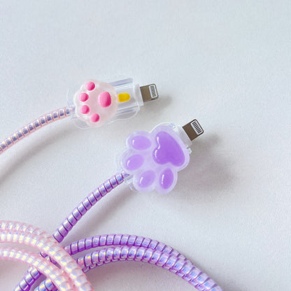 Kawaii Pink Cat Paw Cable Protector – Cute iPhone Cable Cover