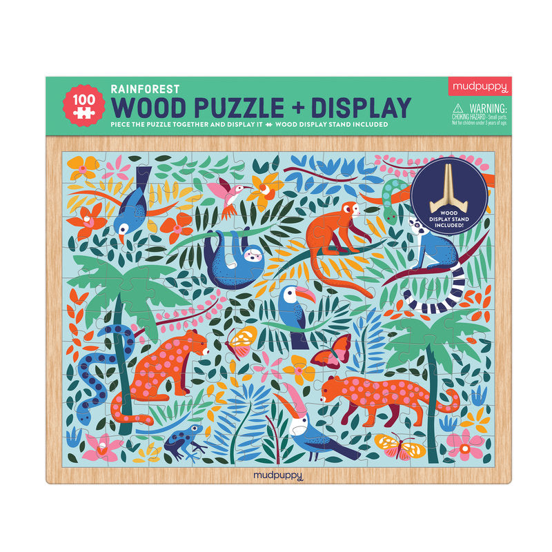 Rainforest 100 Piece Wood Puzzle + Display Mudpuppy