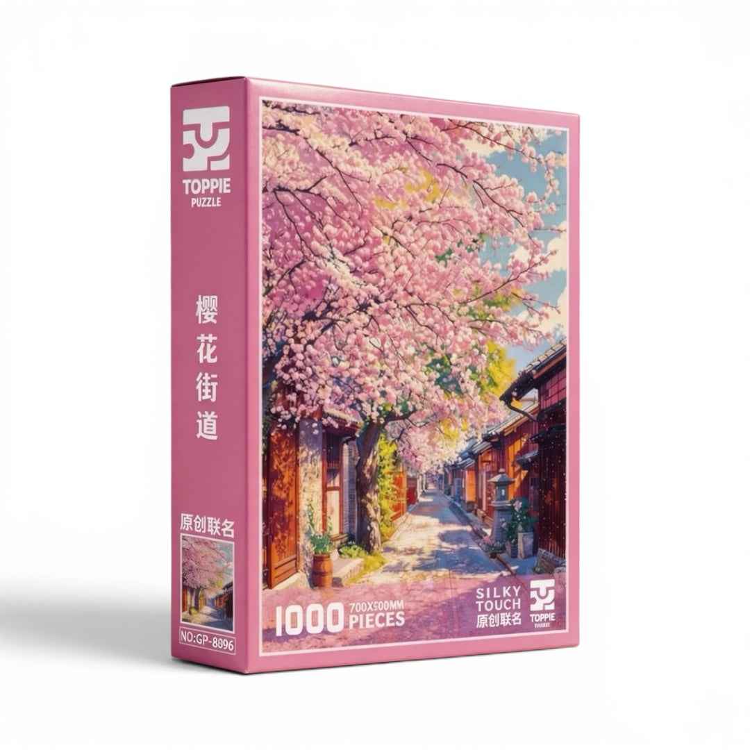 Cherry Blossom Street 1000 Piece Jigsaw Puzzle Toppie