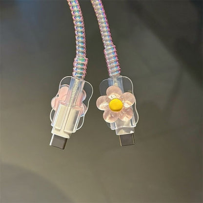 Cute Flower Charger Cover & Cable Protector Set – Kawaii Charging Accessories