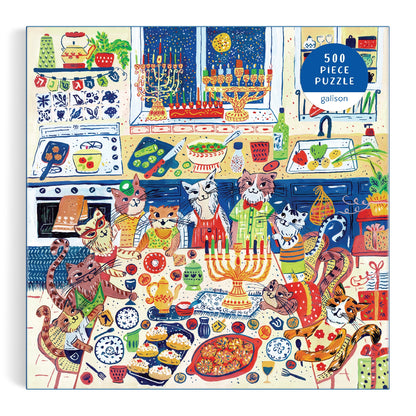 Happy Hanukcats 500 Piece Puzzle