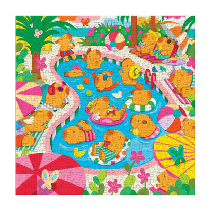 Capybara Pool Day 500 Piece Family Puzzle