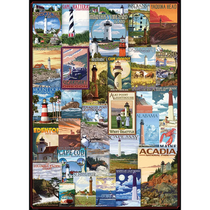 Lighthouses Vintage Posters 1000 Piece Puzzle