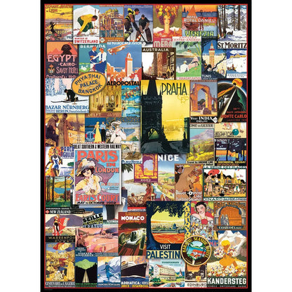 Travel Around the World Vintage Posters 1000 Piece Puzzle