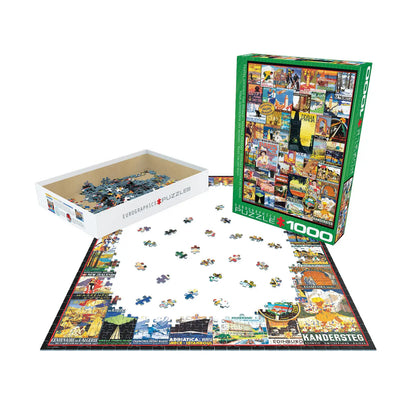 Travel Around the World Vintage Posters 1000 Piece Puzzle